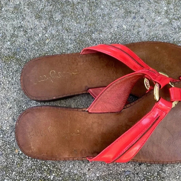 Lily Pulitzer Pink thong flats size 8 - Picture 4 of 9